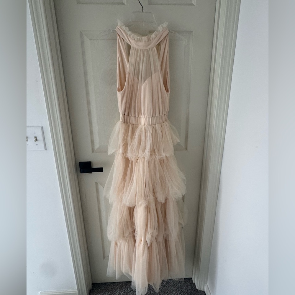 MABLE Champagne/Cream Halter Dress